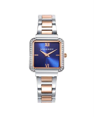 RELOJ VICEROY 401244-33 caja de acero con circonitas y con brazalete bicolor acero Ip rosa 26X32,5MM