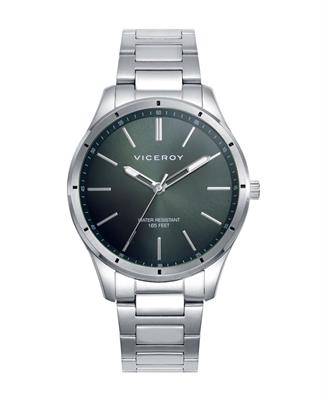 RELOJ VICEROY 401385-67 HOMBRE de acero para hombre con esfera verde y movimiento de cuarzo 41MM