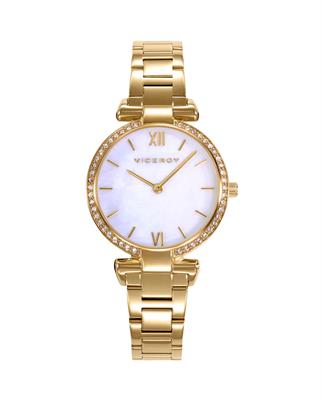 RELOJ VICEROY 42446-03 caja y brazalete acero Ip dorado, con circonitas y esfera madreperla 32MM