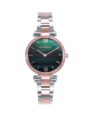 RELOJ VICEROY 42446-63 caja y brazalete bicolor de acero e Ip rosa con bisel de circonitas 32MM