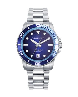 RELOJ VICEROY 42451-37 HOMBRE CAJA DE ACERO CON BISEL DE ALUMINO EN COLOR AZUL 41MM