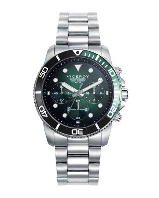 RELOJ VICEROY 42453-77 HOMBRE CAJA DE ACERO CON BISEL DE ALUMINIO BICOLOR EN VERDE Y NEGRO 41MM